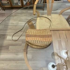 Vintage Woven Straw Crossbody Bag